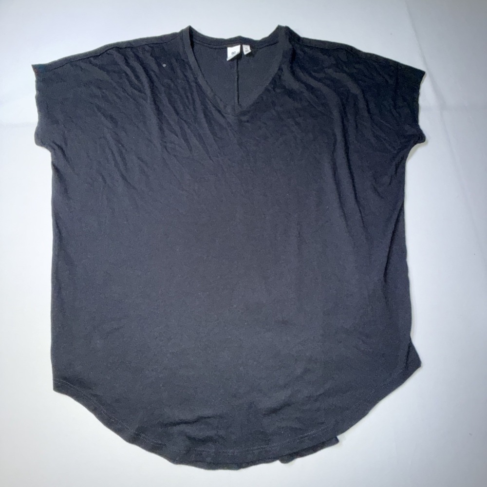 BP. Nordstrom Women's Black T Shirt VNeck Short Sleeves Cotton Size XS